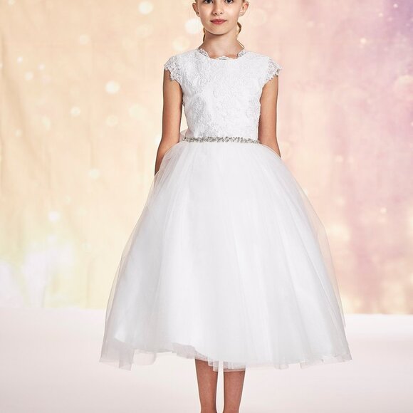 First Communion / Jr. Bridesmaid -Joan Calabrese Tulle Dress - Size 7 - … - Picture 1 of 15